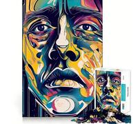 Abstract Sadness Face Jigsaw Puzzles 1000 Pieces for Teenagers Restful Game Firm Edge Family Bond Home Art (50x75cm)