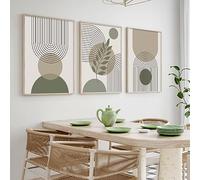 Abstract Sage Green Botanical Canvas Painting Posters Mid Century Modern Wall Art Prints Pictures Living Room Decor 40x50cm-3Pieces Frameless
