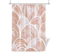 Abstract Scales Shower Curtain for Bathroom, Brown Scale Modern Art Simple Style Waterproof Cloth Fabric Bathroom Accessories Set with 12 Rust Proof Plastic Hooks, 72” x 96”