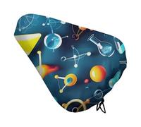 Abstract Science Chemistry Bike Seat Cover for Men Women, Waterproof & Dustproof Bike Seat Cushion with Drawstring, Adjustable Bicycle Saddle Cover for Or Rain & Sun Protection