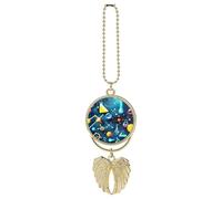 Abstract Science Chemistry Car Pendant, Rear View Mirror Hanging Ornament, Auto Decor for Rearview Mirror, Keychain Golden-Style