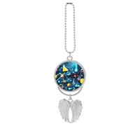 Abstract Science Chemistry Car Pendant, Rear View Mirror Hanging Ornament, Auto Decor for Rearview Mirror, Keychain Silver-Style