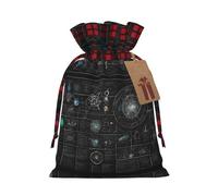 Abstract Science Chemistry Illustration 3d Color Blocked Linen Drawstring Gift Bag, Reusable Gift Bag