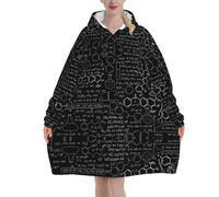 Abstract Science Chemistry Illustration 3d Print Blanket Hoodie Oversized Wearable Hooded Blanket Warm Throw Blanket Sweatshirt For Women Men Teens 320g Flannel