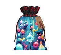 Abstract Science Chemistry Illustration 3D print Christmas Drawstring gift Bags Gift Pouch Candy Pouch Wedding Bags 17.5 x 12 cm