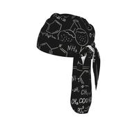 Abstract Science Chemistry Illustration 3D Print Head Scarf Cycling Cap Under Helmet Breathable Quick Dry Tie Back Modern Fit Motorcycle Liner