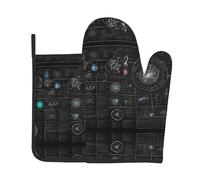 Abstract Science Chemistry Illustration 3d Print Oven Mitts And Pot Holders Sets Women Men Home Cooking Baking Microwave Bbq Gift