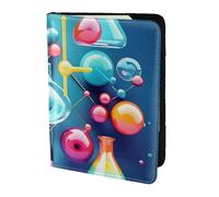 Abstract Science Chemistry Illustration 3D print Passport Cover, Passport Holder Cover Wallet Passport Wallet Case for Cards and Documents