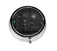 Abstract Science Chemistry Illustration 3D Print Personalised Portable Pillbox with,Mini Pillbox Compact and Convenient Pill Organiser for Storing and Organising Pills