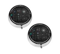 Abstract Science Chemistry Illustration 3D Print Pill Box 3 Compartment Medicine Pill Case,Portable for Pocket Or Purse Pill Organizer Decorative Metal Medicine Vitamin Organizer Unique Gift