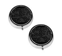 Abstract Science Chemistry Illustration 3D Print Pill Box 3 Compartment Medicine Pill Case,Portable for Pocket Or Purse Pill Organizer Decorative Metal Medicine Vitamin Organizer Unique Gift