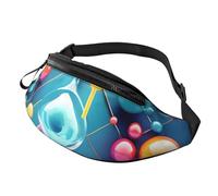 Abstract Science Chemistry Illustration 3D Print Unisex Pack Waist Bag Travel Accessory for Outdoor Activities and Everyday Use