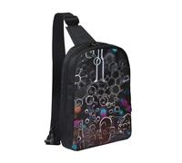 Abstract Science Chemistry Illustration 3D Printed Chest Bag Sling Bag for Men Women, Waterproof Crossbody Backpack Men Bag for Runner Workout Hiking Cycling Travel
