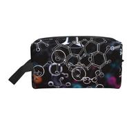 Abstract Science Chemistry Illustration 3D Printed Makeup Bag Large Travel Cosmetic Bags Waterproof Cosmetic Case Toiletry Bag Organizer for Women Mom Girls