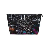 Abstract Science Chemistry Illustration 3D Printed Travel Cosmetic Bags with Silver Zipper Makeup Organizer Cosmetic Case Toiletry Bag for Women Mom Girls