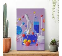 Abstract Science Chemistry Illustration Canvas Prints Artwork for Walls Canvas Wall Art for Bedroom Modern Picture Artwork Painting for Living Room Aesthetic Wall Paintings 08x12inch(20x30cm)