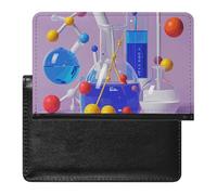 Abstract Science Chemistry Illustration Passport Holder Slim Travel Wallet RFID Blocking Card Case Cover Passport Cover Protector Essentials with Credit Card Slots for Women/Men