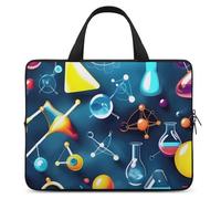 Abstract Science Chemistry Laptop Sleeve Ultra-Thin, Lightweight & Waterproof 15inch Laptop Bags, Durable Neoprene Material, Portable Protective Computer Bag with Hand Strap