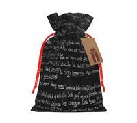 (Abstract Science Chemistry) Large Reusable Burlap Pouches Rustic Wedding Favor Xmas Bags Drawstring Gift Sacks Bulk Party. S Size