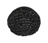 Abstract Science Chemistry Print Bath Hair Cap Double Layer Shower Cap For Women And Men Reusable Lightweight Soft
