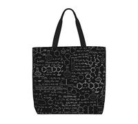 Abstract Science Chemistry Print Canvas Tote Bags for Women Reusable Grocery Bag Large Gym Canvas Cloth Pouch Portable Shopping Handbag with Inner Pocket