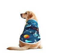Abstract Science Chemistry Print Dog Outfit Sleeveles, Funny Pet Dog Clothes Machine Washable Shirt Vest For Medium Large Dogs