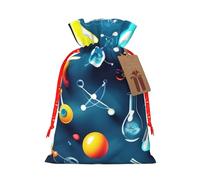 Abstract Science Chemistry Print Gift Reusable Drawstring Pouches For Party Favors Seasonal Winter Celebration Bags