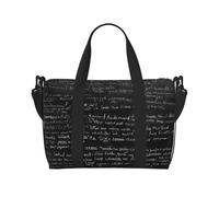 Abstract Science Chemistry Print Large Travel Duffel Bag Foldable Lightweight Weekender Bags, Carry On Overnight Tote Bags, Gym Duffel Bags Hospital Bags Yoga Bags For Women Men, Black, One Size