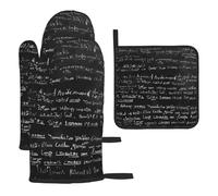 Abstract Science Chemistry Print Oven Mitts Pot Holders Sets,Kitchen Glove Potholder,Surface Safe for Baking, Cooking, Bbq,Cooks Gifts,Pack of 3.