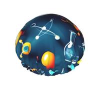 Abstract Science Chemistry Print Shower Cap Bath Caps Elastic Reusable Shower Hair Cap Double Layers Hair Cap