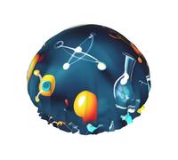 Abstract Science Chemistry Print Shower Essentials Bonnet For Women, Large Washable Elastic Band Bath Hair Wrap Shower Cap