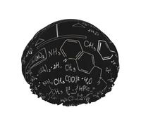 Abstract Science Chemistry Print Shower Essentials Bonnet For Women, Large Washable Elastic Band Bath Hair Wrap Shower Cap