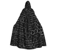 Abstract Science Chemistry print Unisex Medieval Viking Hooded Cape Cloak for Halloween Cosplay, Christmas Party Costume Outfits