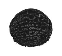 Abstract Science Chemistry Printed Bathing Hats, Dual Layer Reusable Headgear, Large Hair Cover For Daily Skin Care