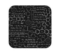 Abstract Science Chemistry Printed Coasters Set of 4, Tabletop Protection Leather Coasters for Cup Drinks Coffee Pads Beer Bar Mat Gifts, Square