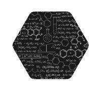 Abstract Science Chemistry Printed Coasters Set of 4, Tabletop Protection Leather Coasters for Cup Drinks Coffee Pads Beer Bar Mat Gifts, Hexagon