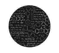 Abstract Science Chemistry Printed Coasters Set of 4, Tabletop Protection Leather Coasters for Cup Drinks Coffee Pads Beer Bar Mat Gifts, Round Shape