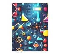 Abstract Science Chemistry Printing Cute Crystal Stickers,Resin Stickers for Water Bottle,Srapbook,Laptop,Phone Case Adults Gifts