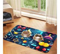 Abstract Science Chemistry Printing Pet Absorbent Tablecloth, Special Pad For Pet Bowls, Rollable For Storage, Ideal For Pet Bowls