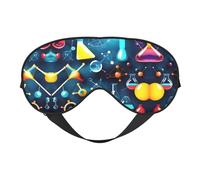 Abstract Science Chemistry Printing Soft Eye Mask,Double-Sided Soft Eye Cover for Sleep,Travel,Yoga, Adjustable Strap, Blocks Light