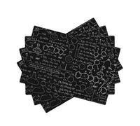 Abstract Science Chemistry Style Linen-Look Placemats Set of 4 PCS, 45x30cm Heat Resistant Double Layer Washable Table Mats for Dining Table, Daily Meals & Outdoor Picnic