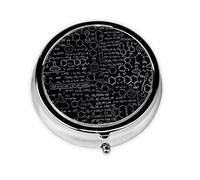 Abstract Science Chemistry This Small, Round, Three-Compartment Travel Pill Box is Perfect for Storing Daily medications, Vitamins, and on-The-go.