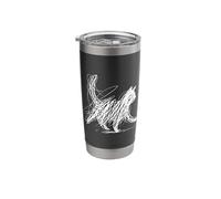 Abstract Scribble Cat Chaotic Energy Messy Fine-Lines Art Stainless Steel Insulated Tumbler