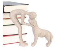 Abstract Sculpture Person and Dog Figurine of Complicity Decoration