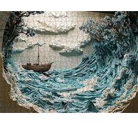 Abstract Sea Puzzle - 5000 Piece Jigsaw Puzzles for Adults - The Back Features Printed Letter Guides - The Pieces fit Together Snugly - Wooden Puzzles for Adults - Gifts Man 61.6 X 41.5 Inch s7h-317