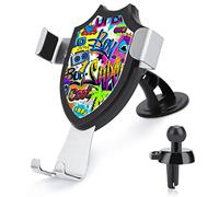 Abstract Seamless Comic Hand, Roller, Speech Cloud, Colorful Paint Universal Car Phone Mount, Windshield Vent Phone Mount, Durable Handsfree Stand Strong Suction Cell Phone Holder for Men Women