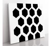 Abstract Shapes Black & White Modern Typography Quote Canvas Wall Art Print Ready to Hang, Framed Picture for Living Room Bedroom Home Office Décor, 35x35 cm (14x14 Inch)