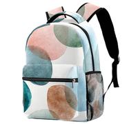 Abstract Shapes in Light Pastel Tones Backpack for Teen Girls Boys, School Bag for Elementary Middle Students
