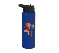 Abstract Shapes with Strong Colours Modern Urban Style Stainless Steel Insulated Water Bottle