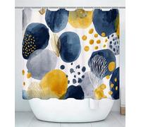 Abstract Shower Curtain for Bathroom, Curtain Includes 12 Pcs Hooks, Waterproof Polyester Fabric, Rustproof Eyelets, Weighted Hem, Washable, Quick Dry, Bathroom Decor H100 x W140cm Geometry J#359